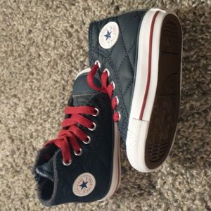 Converse All Star Infant Navy Quilted Sneaker Shoe 750691C Size 4